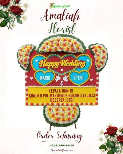 Karangan Papan Bunga Pernikahan di Tolokan